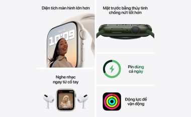 Apple Watch Series 7 45mm (GPS) Viền nhôm - Dây cao su | Chính Hãng VN/A